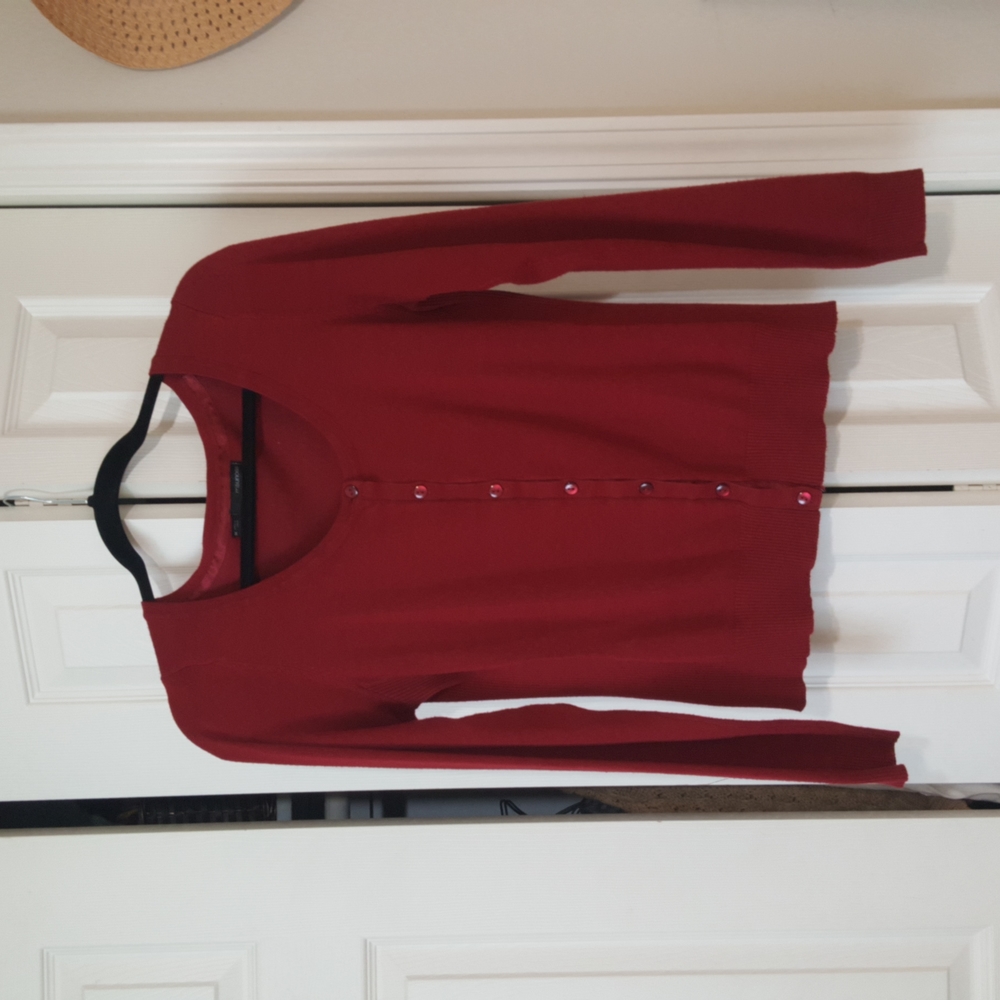 Maurices Red Button Up Sweater